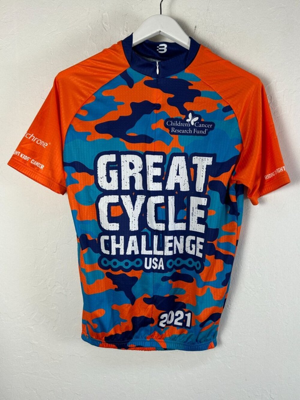 Blackchrome Great Cycle Challenge 2021 Mens Cycling Jersey Large Blue/Orange